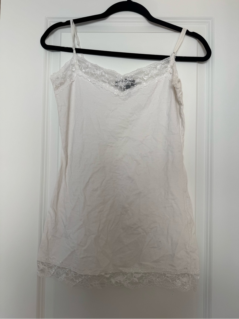 Zenana Outfitters White Lace Trim Camisole